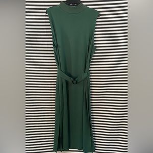 Prologue- Green Sleeveless Mockneck Midi Dress w Side Slits- Size: 1X
